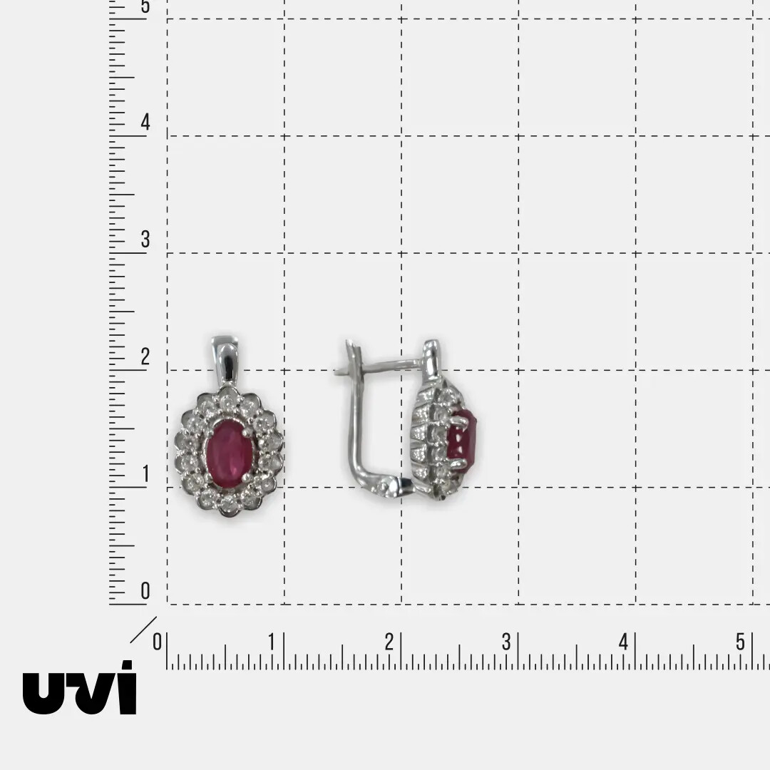 Серебряные серьги с рубинами